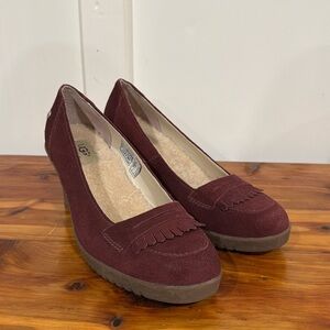 UGG Reese Burgundy Wedge Shoes